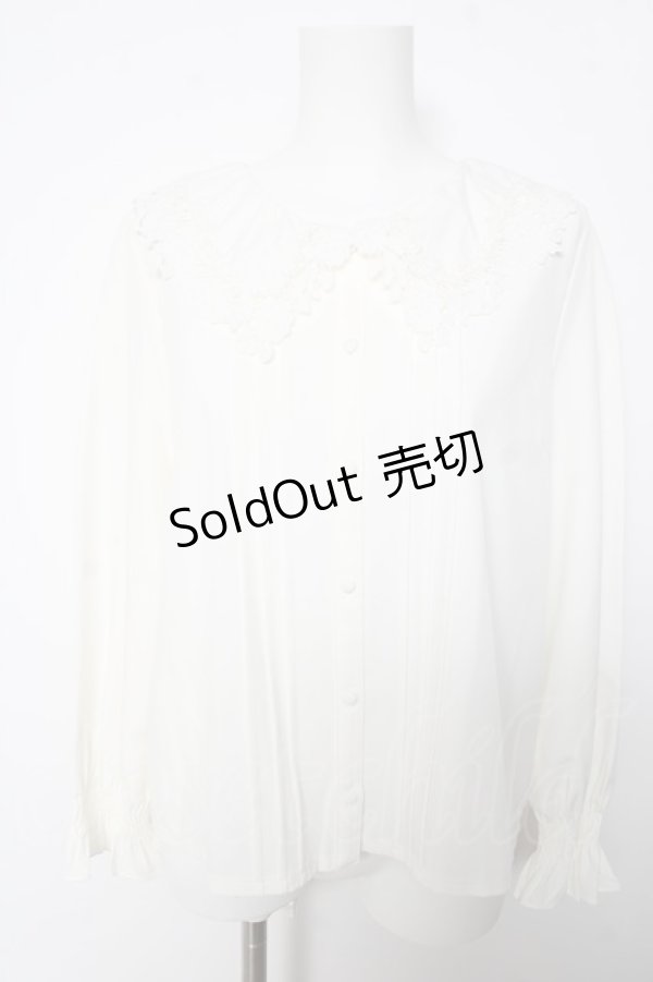 画像1: axes femme / レースカラーブラウス M 白 Y-26-02-05-056-AX-BL-SZ-ZS (1)