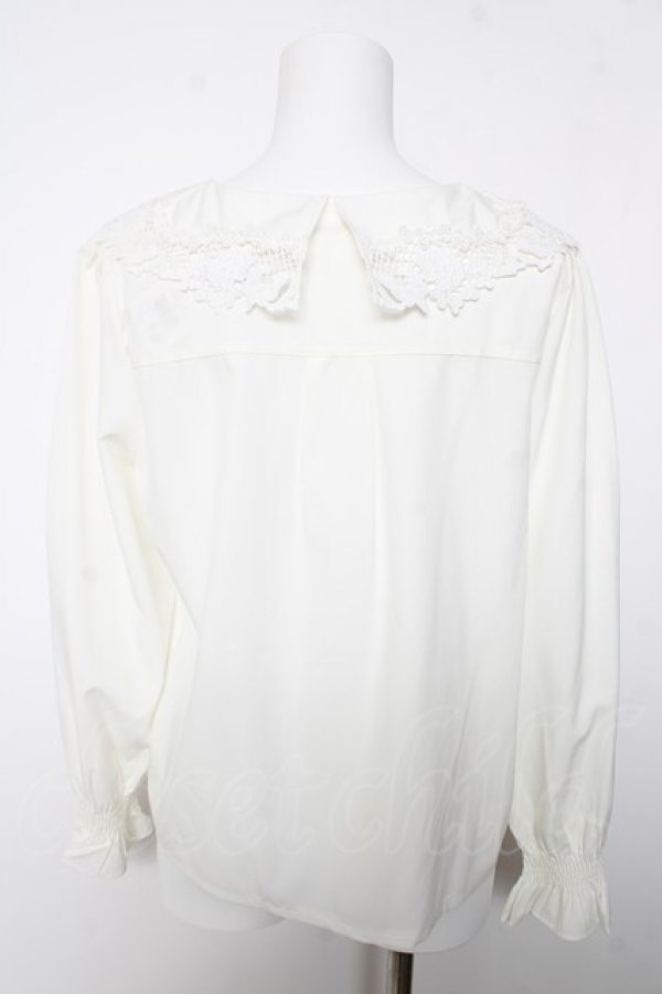 画像2: axes femme / レースカラーブラウス M 白 Y-26-02-05-056-AX-BL-SZ-ZY (2)