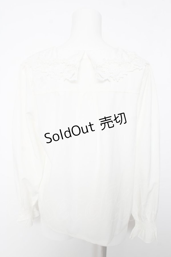 画像2: axes femme / レースカラーブラウス M 白 Y-26-02-05-056-AX-BL-SZ-ZS (2)