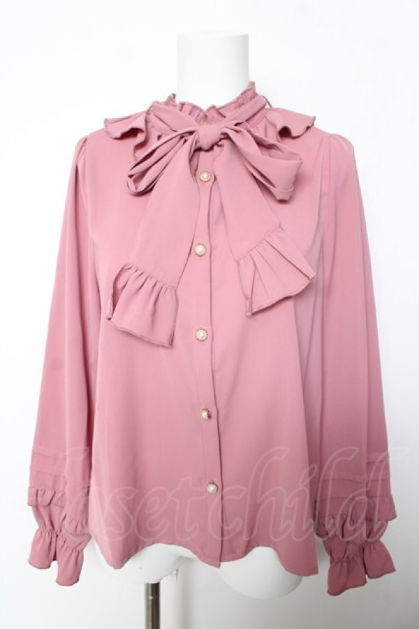 画像1: axes femme kawaii / ピンタック袖デザインブラウス M ピンク Y-26-02-05-057-AX-BL-SZ-ZY (1)