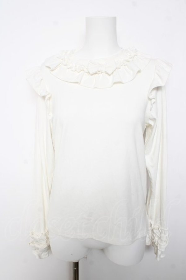 画像1: axes femme kawaii / フリルリボンカットプル M 白 Y-26-02-05-059-AX-TO-SZ-ZY (1)