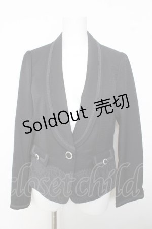 画像: axes femme / 裾レーステーラードジャケット M 黒 Y-26-02-05-062-AX-JA-SZ-ZY