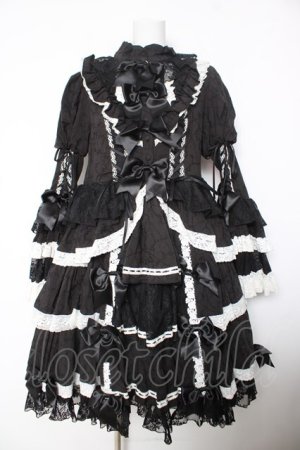 画像: Hoshibako Works / シャルロット デコラティヴワンピース  黒×白 Y-26-02-05-065-LO-OP-SZ-ZY