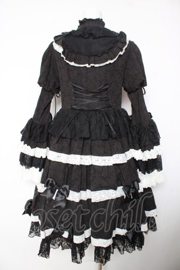 画像2: Hoshibako Works / シャルロット デコラティヴワンピース  黒×白 Y-26-02-05-065-LO-OP-SZ-ZY (2)