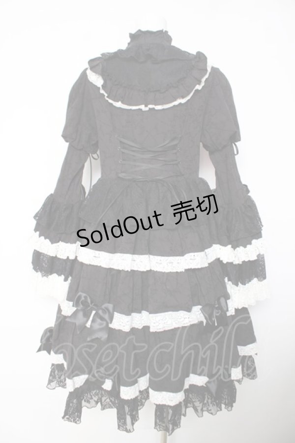 画像2: Hoshibako Works / シャルロット デコラティヴワンピース  黒×白 Y-26-02-05-065-LO-OP-SZ-ZY (2)