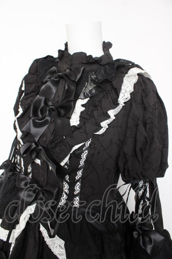 画像3: Hoshibako Works / シャルロット デコラティヴワンピース  黒×白 Y-26-02-05-065-LO-OP-SZ-ZY (3)