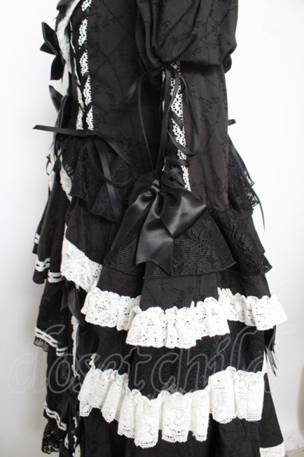 画像5: Hoshibako Works / シャルロット デコラティヴワンピース  黒×白 Y-26-02-05-065-LO-OP-SZ-ZY (5)
