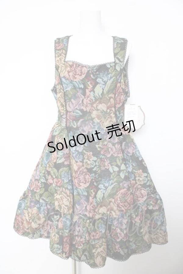 画像1: Kurumi Collaboration / TT*KRMゴブランジャンパースカート LL 中黒 Y-26-02-05-066-LO-OP-SZ-ZY (1)