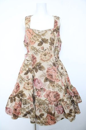 画像: Kurumi Collaboration / TT*KRMゴブランジャンパースカート LL 中薄橙 Y-26-02-05-067-LO-OP-SZ-ZY