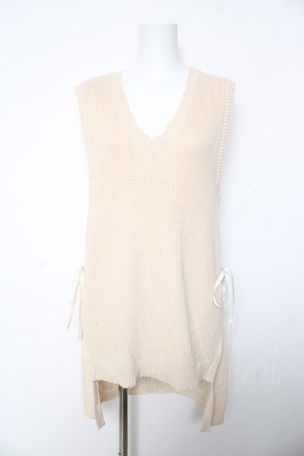 画像1: axes femme / レースアップニットベスト M 生成り Y-26-02-05-069-AX-TO-SZ-ZY (1)