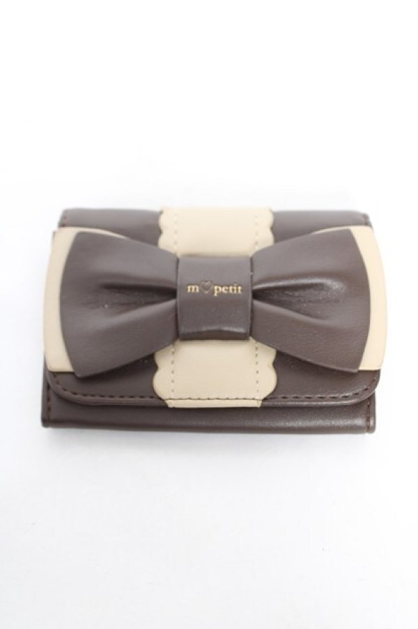 画像1: m petit by misako / AMリボンモチーフコインケース  中茶 Y-26-02-05-009-LO-ZA-SZ-ZY (1)