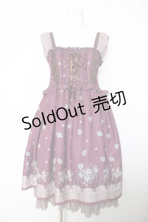 画像: axes femme POETIQUE / ローズ×ねこ柄ワンピース M ワイン Y-26-02-05-071-AX-OP-SZ-ZY