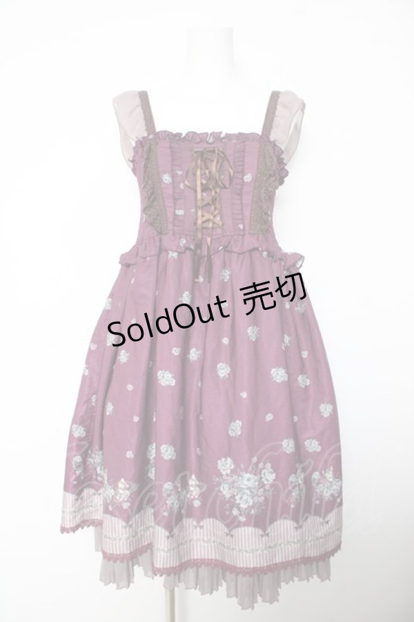 画像1: axes femme POETIQUE / ローズ×ねこ柄ワンピース M ワイン Y-26-02-05-071-AX-OP-SZ-ZY (1)