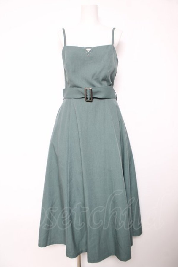 画像1: axes femme / ベルト付キャミワンピース F グリーン Y-26-02-05-074-AX-OP-SZ-ZY (1)