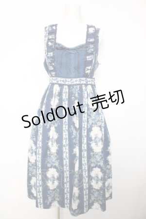 画像: axes femme / 薔薇ストライプロングワンピース M 紺 Y-26-02-05-075-AX-OP-SZ-ZY