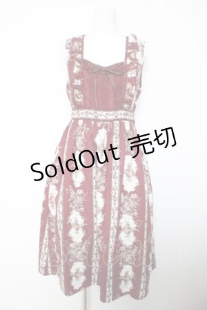 画像: axes femme / 薔薇ストライプロングワンピース M ワイン Y-26-02-05-076-AX-OP-SZ-ZY