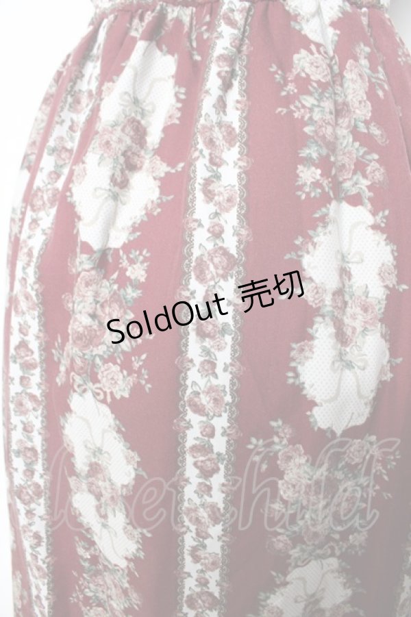 画像3: axes femme / 薔薇ストライプロングワンピース M ワイン Y-26-02-05-076-AX-OP-SZ-ZY (3)