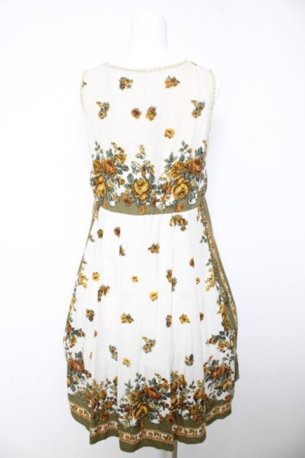 画像2: axes femme / スカーフパネル柄ワンピース M 生成り Y-26-02-05-079-AX-OP-SZ-ZY (2)