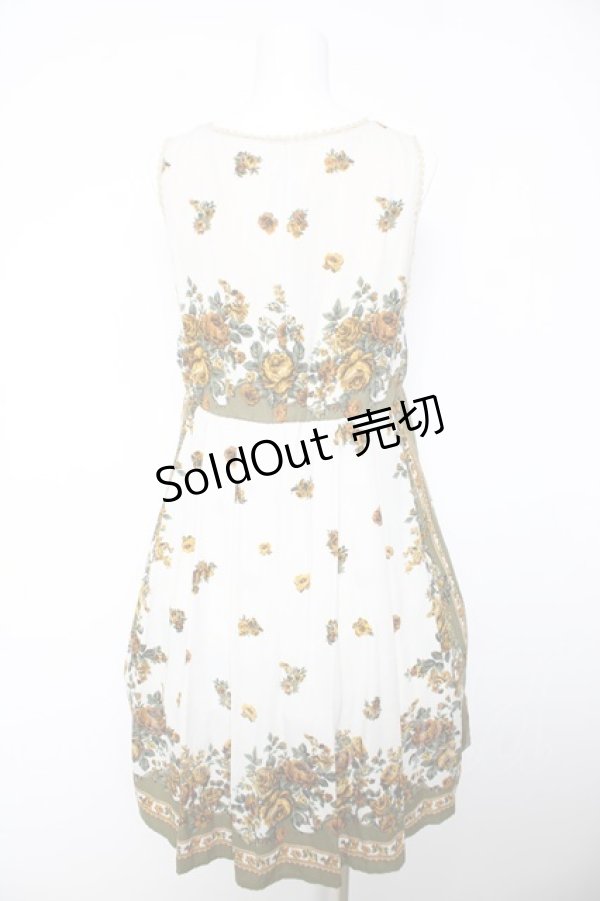 画像2: axes femme / スカーフパネル柄ワンピース M 生成り Y-26-02-05-079-AX-OP-SZ-ZY (2)