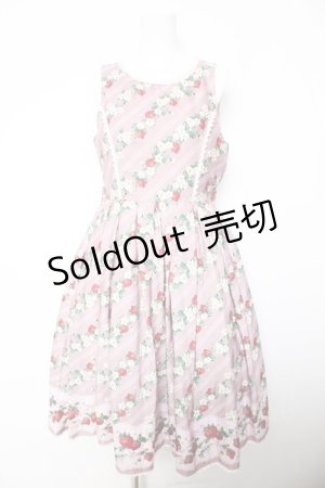 画像: axes femme kawaii / いちご柄ジャンパースカート M ピンク Y-26-02-05-082-AX-OP-SZ-ZI