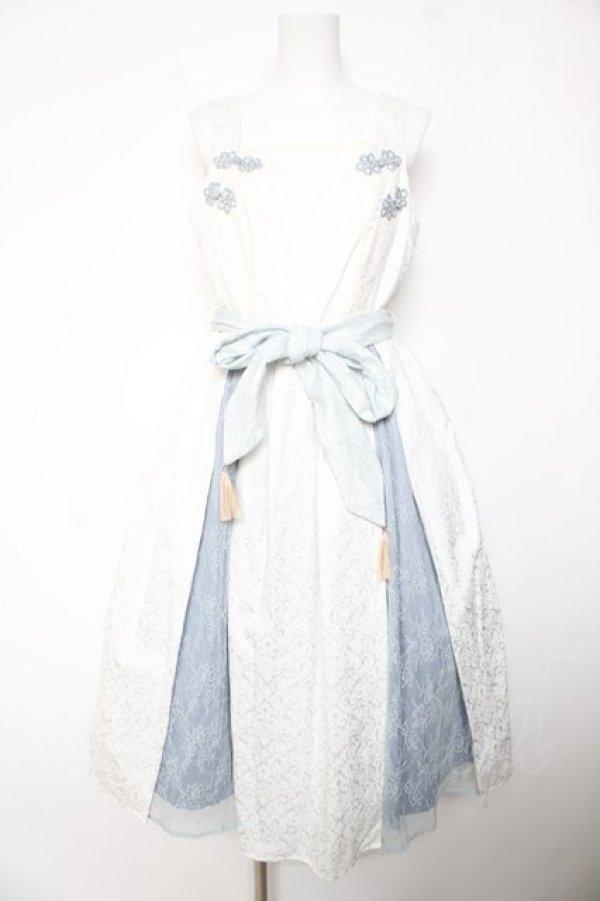 画像1: axes femme kawaii / チャイナジャガードジャンスカ M 白 Y-26-02-05-085-AX-OP-SZ-ZY (1)