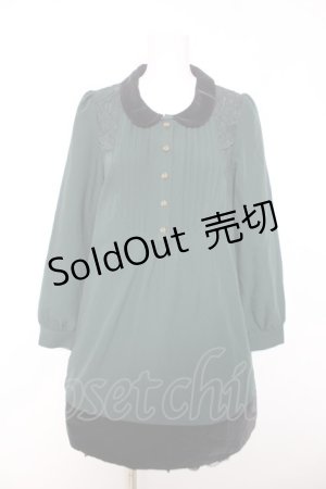 画像: axes femme / ベルベット切替ワンピース M グリーン Y-26-02-05-088-AX-OP-SZ-ZT0215L