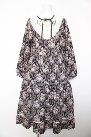 画像: axes femme / ウォールオーナメント柄ワンピース M 黒 Y-26-02-05-089-AX-OP-SZ-ZY