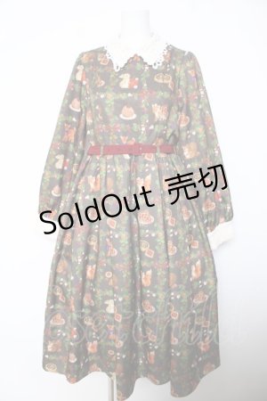 画像: axes femme kawaii / 森のケーキ屋さん柄ワンピース M 茶 Y-26-02-05-092-AX-OP-SZ-ZH