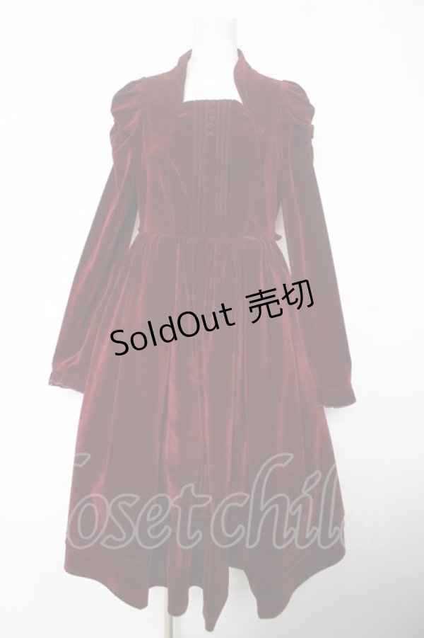 画像1: axes femme kawaii / クラシカルベロアワンピース M ワイン Y-26-02-05-093-AX-OP-SZ-ZY (1)