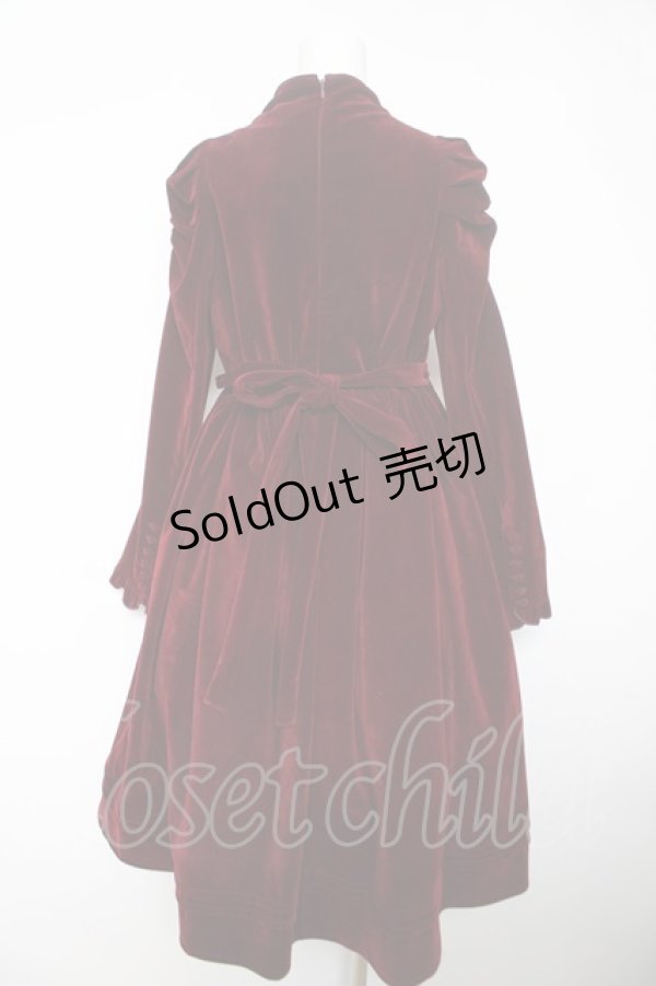 画像2: axes femme kawaii / クラシカルベロアワンピース M ワイン Y-26-02-05-093-AX-OP-SZ-ZY (2)