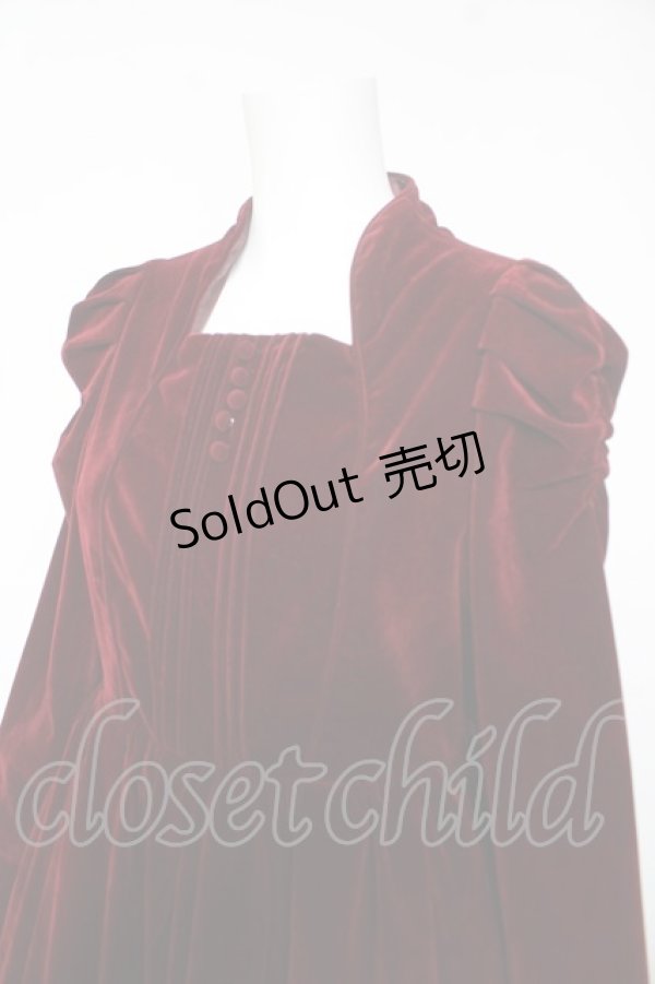 画像3: axes femme kawaii / クラシカルベロアワンピース M ワイン Y-26-02-05-093-AX-OP-SZ-ZY (3)