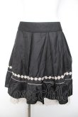 画像1: axes femme / レース使いシフォンプリーツスカート M 黒 Y-26-02-05-094-AX-SK-SZ-ZY (1)