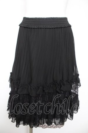 画像: axes femme / お花レースタックスカート M 黒 Y-26-02-05-096-AX-SK-SZ-ZY