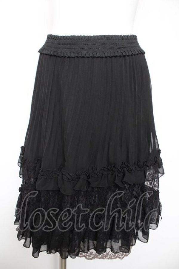 画像1: axes femme / お花レースタックスカート M 黒 Y-26-02-05-096-AX-SK-SZ-ZY (1)