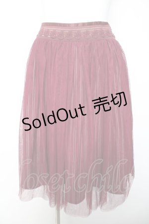 画像: axes femme / チュール重ね柄スカート M ワイン Y-26-02-05-097-AX-SK-SZ-ZY