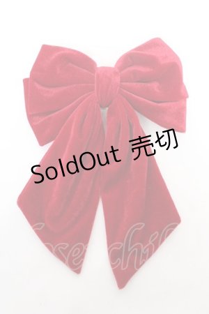 画像: axes femme POETIQUE / ベロアリボンバレッタ  ワイン Y-26-02-05-014-AX-AC-SZ-ZT0308D