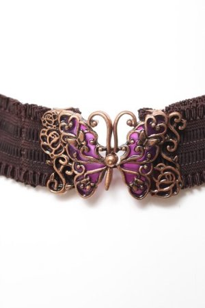 画像: axes femme / 蝶バックルゴムベルト  茶 Y-26-02-05-019-AX-BL-SZ-ZY