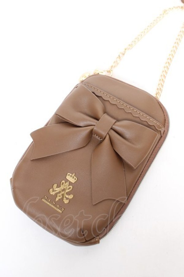 画像1: m petit by misako / AMリボンショルダーバッグ  中茶 Y-26-02-05-032-LO-BG-SZ-ZY (1)