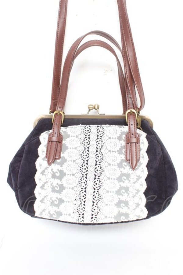 画像1: axes femme / レースショルダーバッグ  紺 Y-26-02-05-033-AX-BG-SZ-ZY (1)