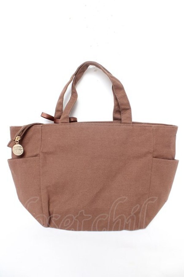 画像2: Maison de FLEUR / Winnie the Pooh/サイドポケットSトート F ブラウン Y-26-02-05-034-LO-BG-SZ-ZY (2)