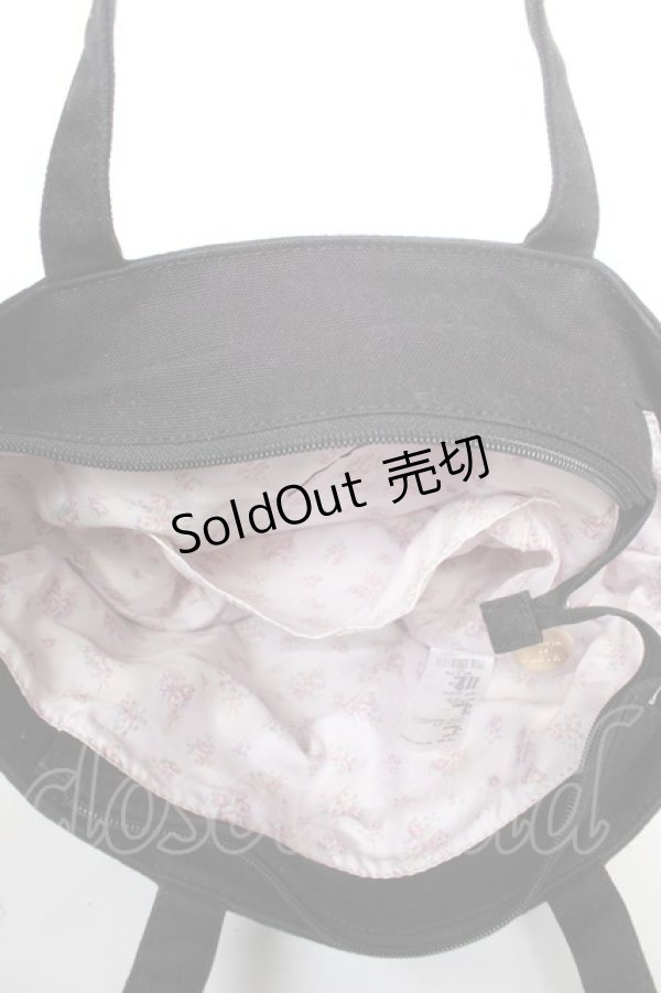 画像3: Maison de FLEUR / サイドポケットSトートバッグ F ブラック Y-26-02-05-036-LO-BG-SZ-ZT335 (3)