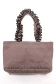 画像2: Maison de FLEUR / チェックリボンフリルハンドルトートSバッグ F ブラウン Y-26-02-05-038-LO-BG-SZ-ZY (2)