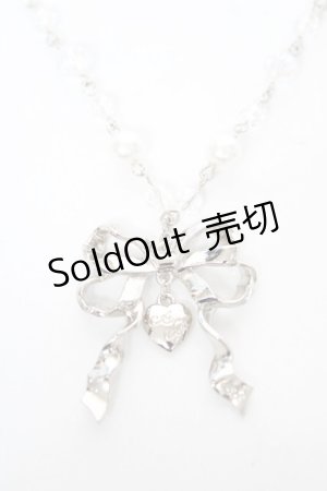 画像: Angelic Pretty / Sweetie Ribbonネックレス  シルバー Y-26-02-09-005-AP-AC-SZ-ZY