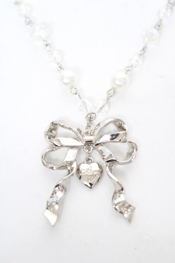 画像1: Angelic Pretty / Sweetie Ribbonネックレス  シルバー Y-26-02-09-005-AP-AC-SZ-ZY (1)