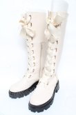 画像1: axes femme POETIQUE / レースアップロングブーツ L 生成り Y-26-02-09-045-AX-SH-SZ-ZY (1)