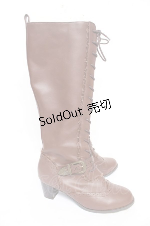画像4: axes femme / レースアップロングブーツ L 茶 Y-26-02-09-046-AX-SH-SZ-ZY (4)