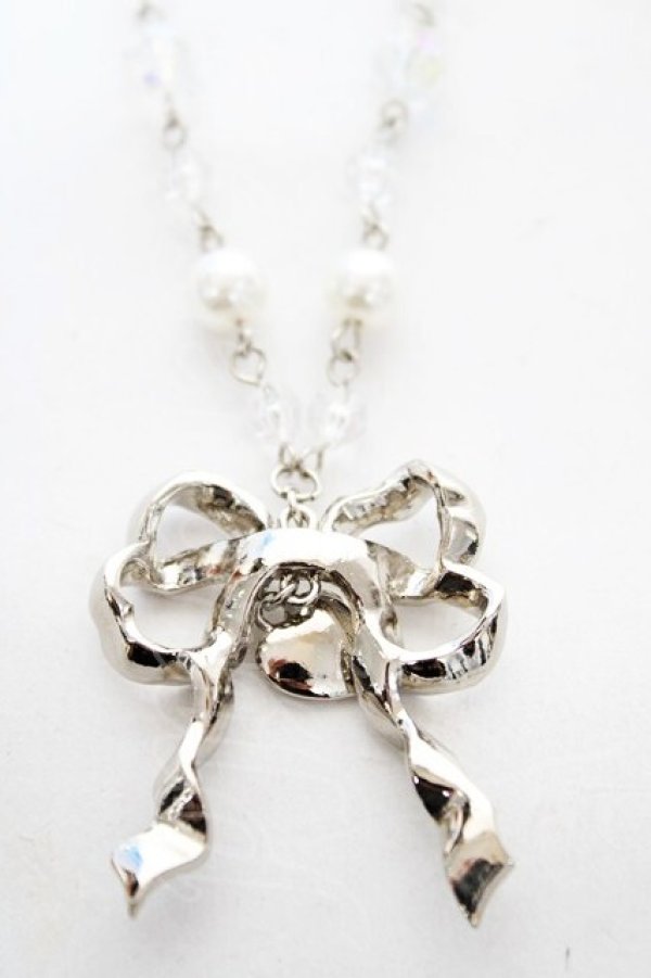 画像2: Angelic Pretty / Sweetie Ribbonネックレス  シルバー Y-26-02-09-005-AP-AC-SZ-ZY (2)