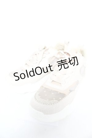 画像: axes femme POETIQUE / ドットチュールスニーカー L ベージュ Y-26-02-09-047-AX-SH-SZ-ZY