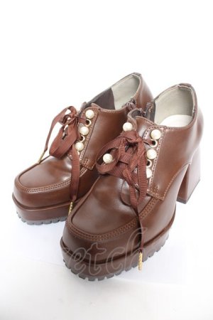 画像: axes femme POETIQUE / レースアップシューズ S 生成り Y-26-02-09-048-AX-SH-SZ-ZY