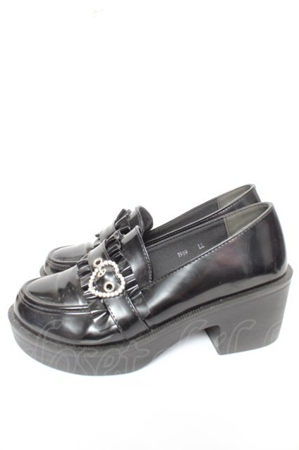 画像2: NOEMIE / ハートバックルマニッシュシューズ 黒 LL Y-26-02-09-049-LO-SH-SZ-ZY (2)